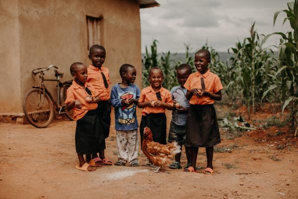 School Children Chickens Rwanda