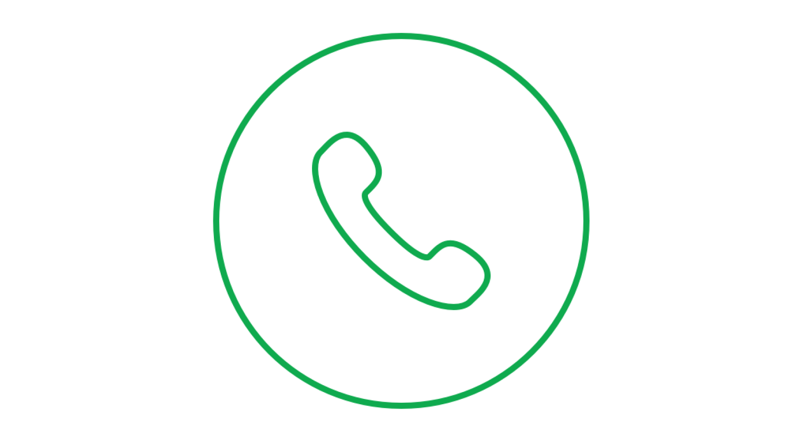 telephone icon in a green circle