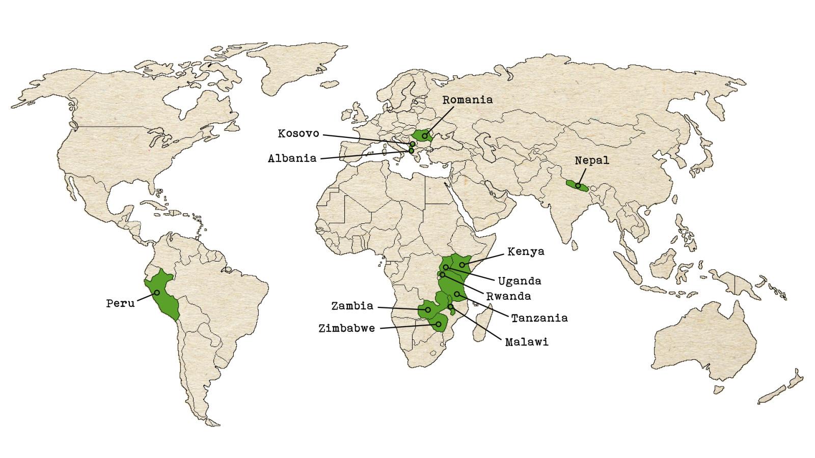 Where we work map